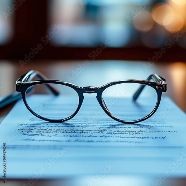 Fototapeta Signed contract pic with specs