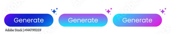 Obraz generate button and icon set for the ui design , button, ai, generate image, generate picture, modern design