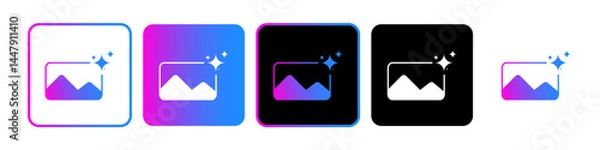 Obraz generate button and icon set for the ui design , button, ai, generate image, generate picture, modern design