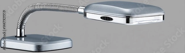 Fototapeta Durable metal dock lamp, flexible gooseneck design, energy-efficient LED light - flexible harbor LED river nautical