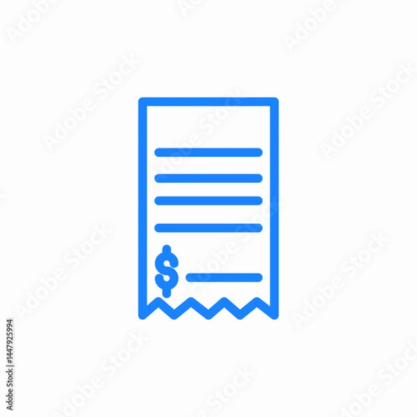 Obraz bill receipt icon sign vector