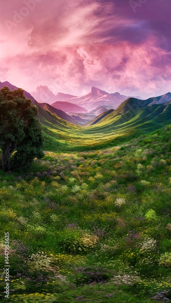 Obraz Breathtaking Mountain Valley at Sunrise