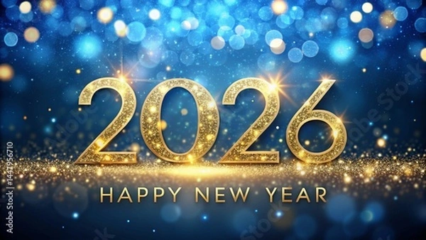 Obraz Sparkling New Year 2026 Greeting Card Background