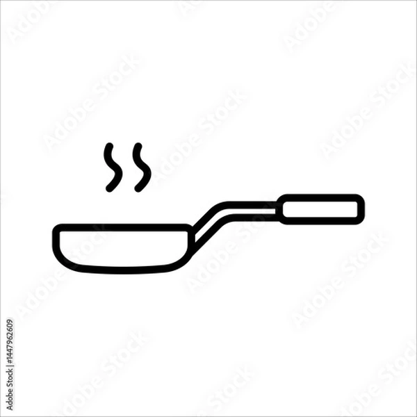 Fototapeta frying pan vector icon set in black color. vector illustration on white background.