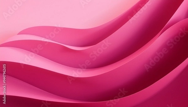 Fototapeta Abstract Pink Waves Curving Layers, Smooth Surface, Elegant Design, Soft Texture, Minimalist Style, 