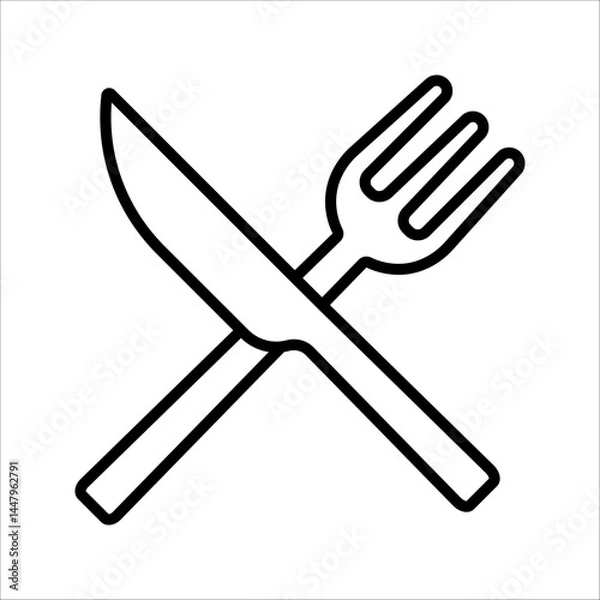 Fototapeta spoon and fork icon set. spoon, fork and knife icon vector. restaurant icon