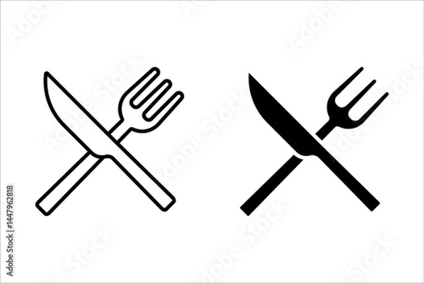 Fototapeta spoon and fork icon set. spoon, fork and knife icon vector. restaurant icon