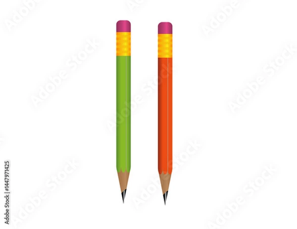 Obraz  Colorful Pencils with Erasers 