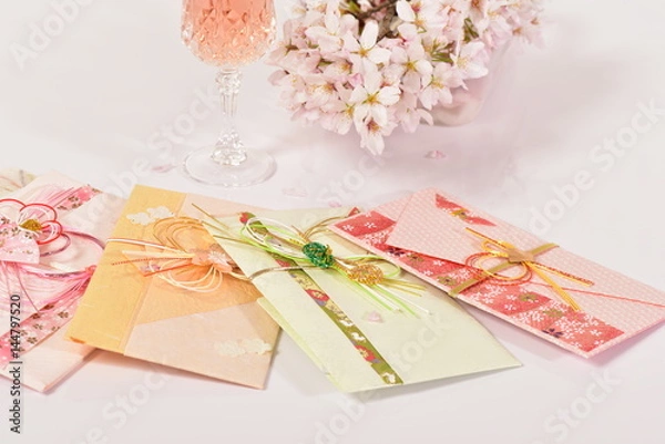 Fototapeta ご祝儀袋と桜
