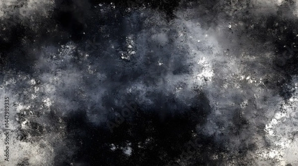 Fototapeta Abstract design with mottled gray and black textures.