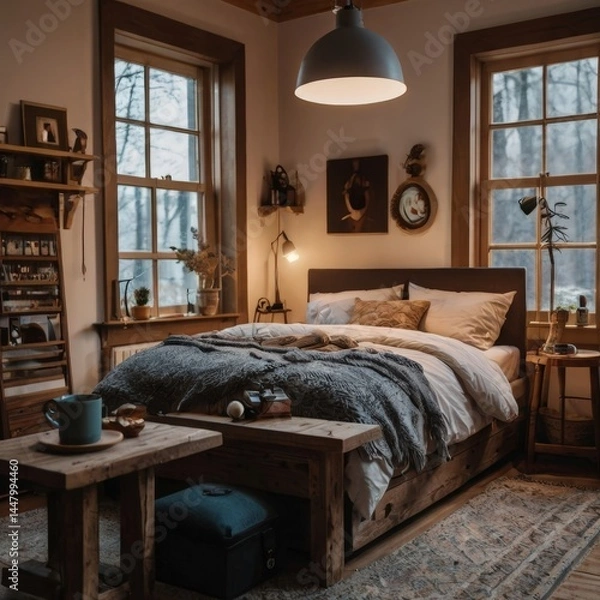 Obraz hotel room with bed