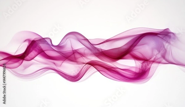 Fototapeta Flowing Pink Smoke with Splashes in Soft Feminine Mood - Abstract 3D Spring Banner with Realistic Water Ink Effect