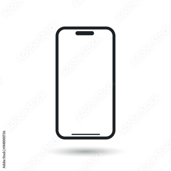 Obraz Smartphone icon, isolation phone on white background