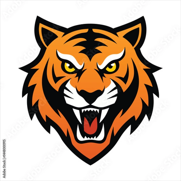 Fototapeta Angry tiger head vector illustration 