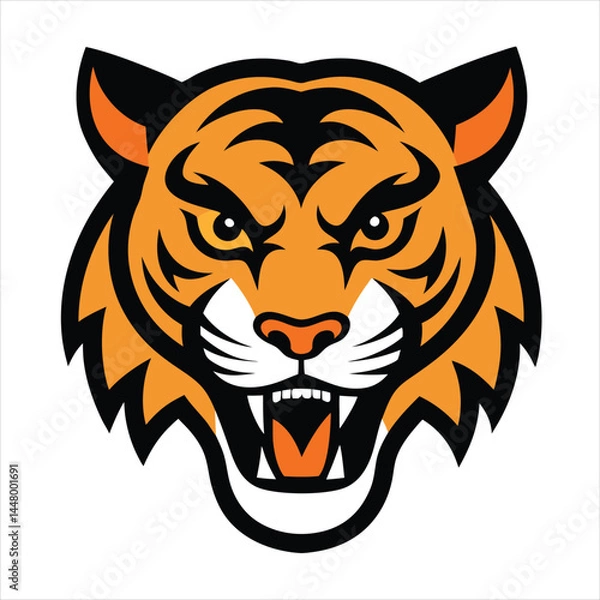 Fototapeta Angry tiger head vector illustration 