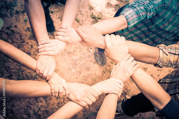 Fototapeta Teamwork Join Hands  Support Together Collaboration Concept