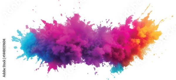 Obraz A Modern and Colorful Aquarelle Art Piece Featuring Explosive Watercolor Streaks, Splashes, and Brush Marks on a White Canvas, Creating a Dynamic and Playful Splash Effect.
