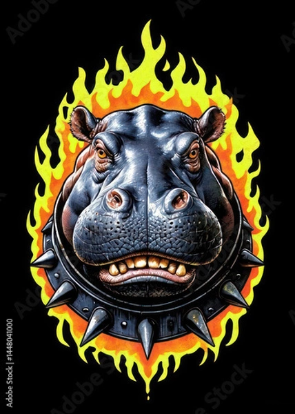 Fototapeta Intense Animals Portrait Surrounded by Fire V7