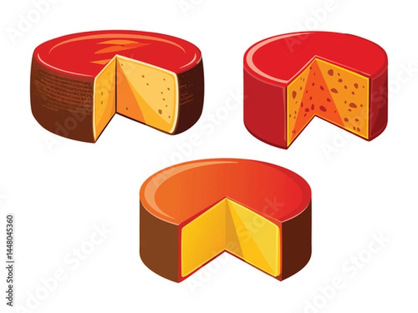 Obraz vector illustration of a spanish food Queso Manchego (Sheep’s Milk Cheese from La Mancha)