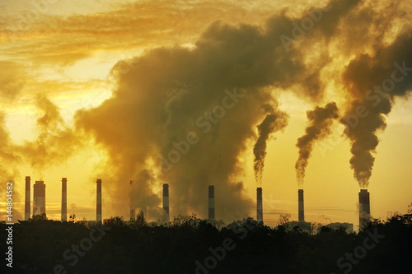 Fototapeta  hot steam from big chimney