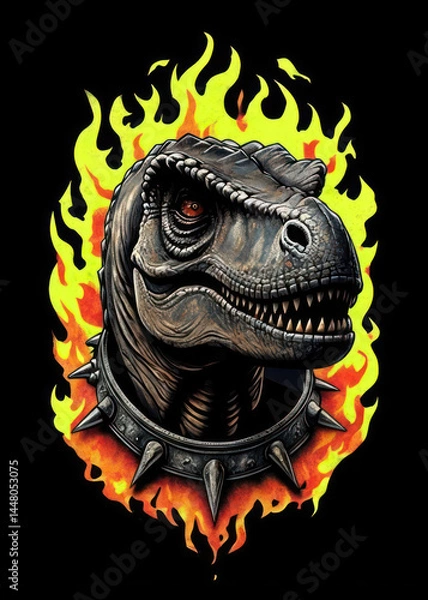 Fototapeta Intense Animals Portrait Surrounded by Fire V3