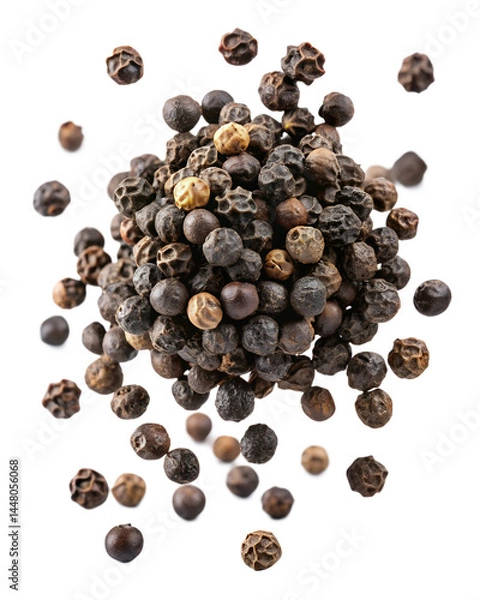 Obraz black pepper on white background