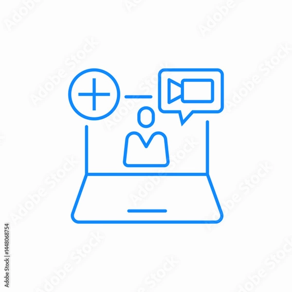 Fototapeta video call invitation icon sign vector