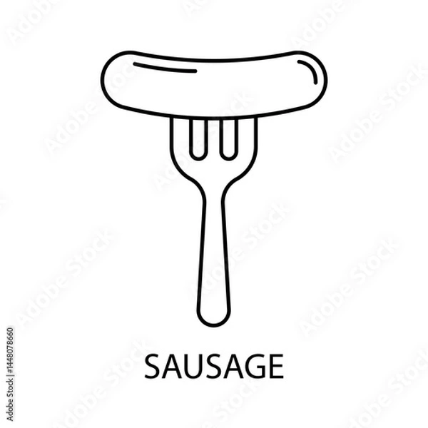 Fototapeta sausage icons  symbol vector elements for infographic web