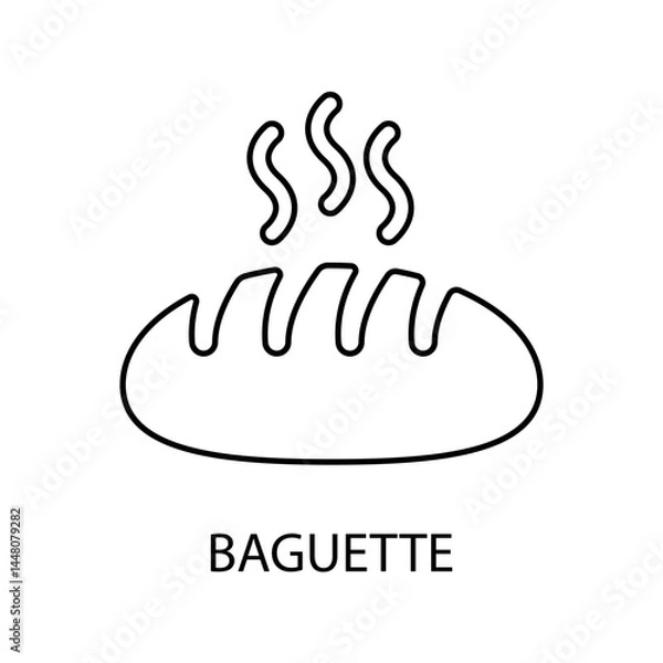 Fototapeta baguette icons  symbol vector elements for infographic web