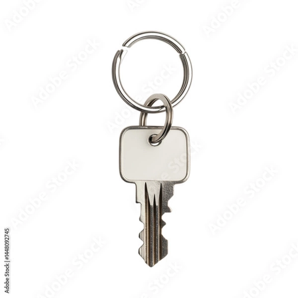 Fototapeta Set of house keys on silver keyring, symbolizing security and home