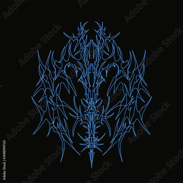Obraz Abstract neo tribal ornamental cyber gothic symmetrical shapes vector design