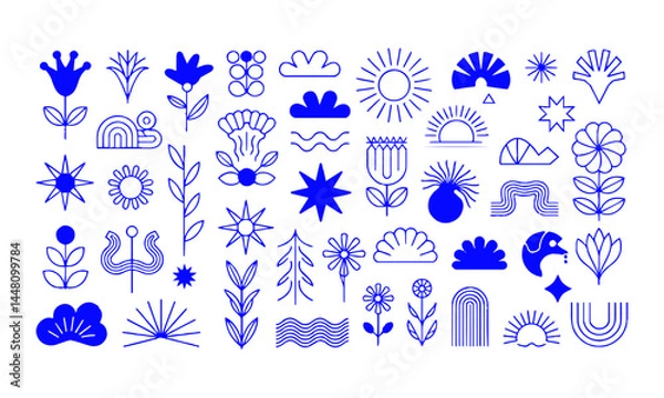 Obraz A modern vector illustration set of minimalist abstract icons and design elements, easily editable.