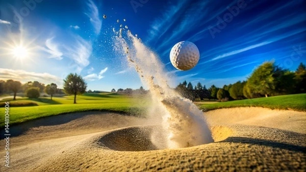 Obraz  Golf Ball Exploding from Sand Trap