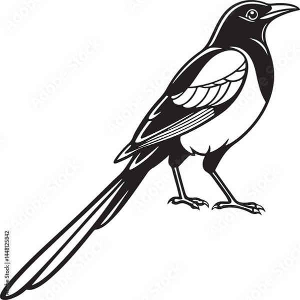 Obraz Turquoise Browed Motmot bird silhouette vector Illustration