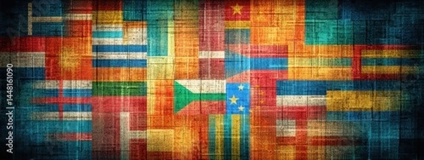Fototapeta Abstract symbol of open markets and cross-border policy agreements