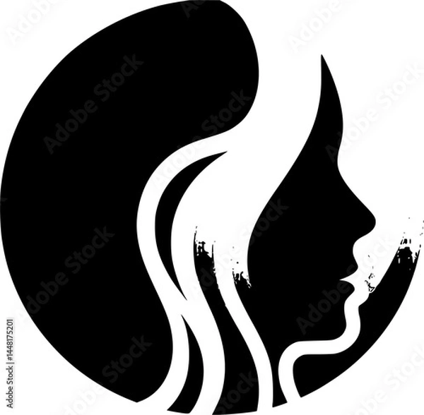 Fototapeta Modern Dual-Silhouette Logo in Negative Space Design