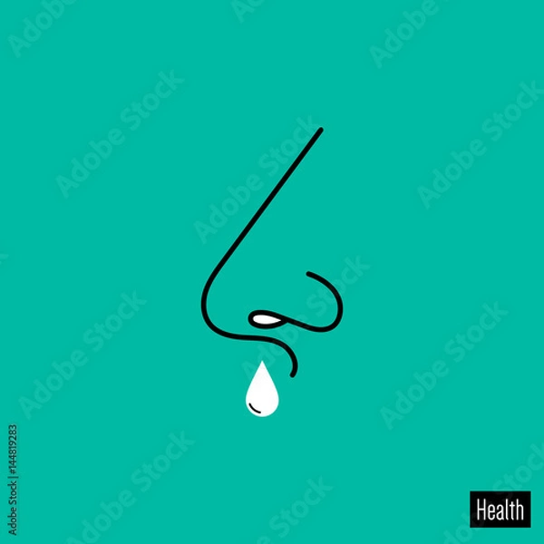 Obraz Runny nose vector. A nose-drop