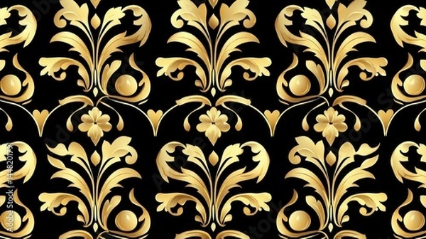Obraz Luxurious Golden Baroque Pattern Background with Elegant Design