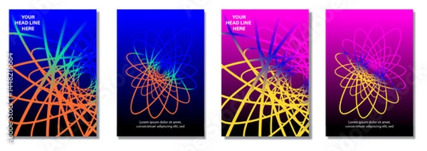 Obraz Set of minimal business cover template design. set of abstract vector banners