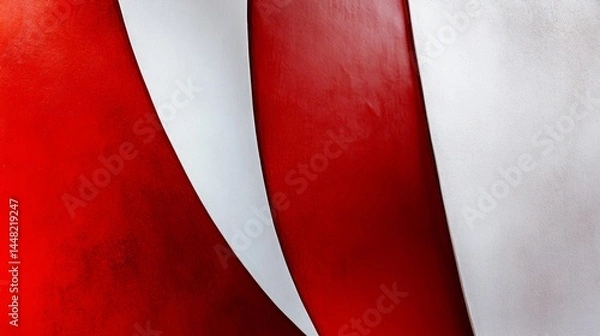 Obraz Minimalistic abstract red and white background merging in harmony made with Generative AI technology