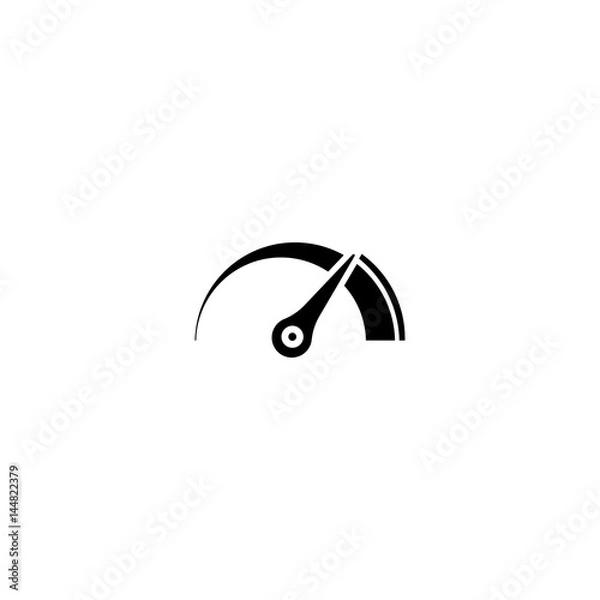 Obraz Pictogram gauge or speedometer icon. Black icon on white background.