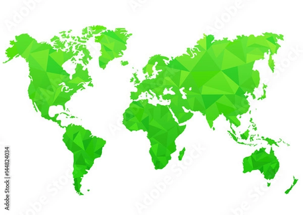 Fototapeta maps of the Earth's. world map low poly. Vector illustration