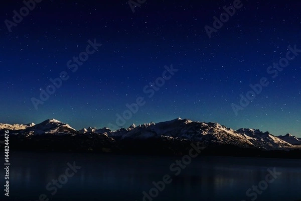 Fototapeta night landscape with mountains