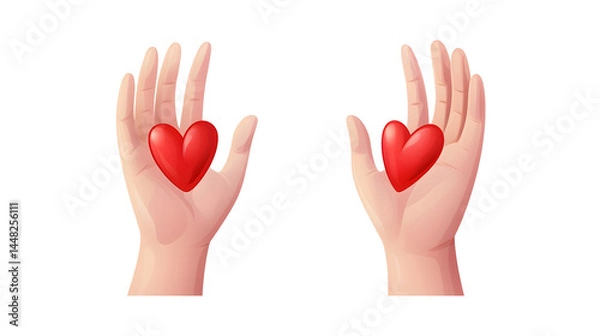 Fototapeta Professional Hands Gestures on White Background - Love Conceptual Image