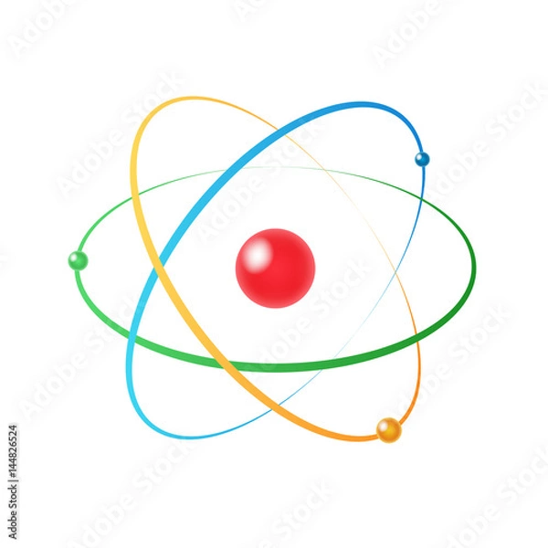 Obraz model of atom. atom icon. vector illustration