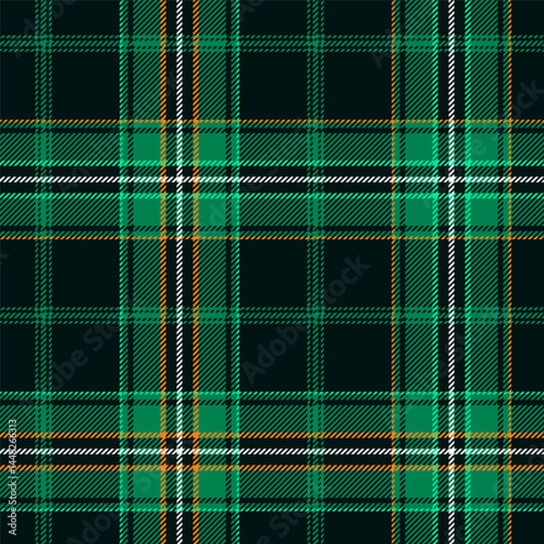 Obraz Classic tartan, plaid seamless pattern with green, white and orange
