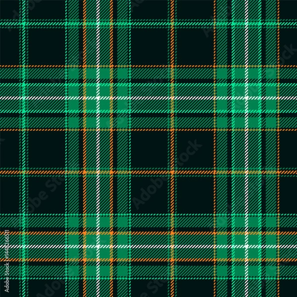 Obraz Classic tartan, plaid seamless pattern with green, white and orange