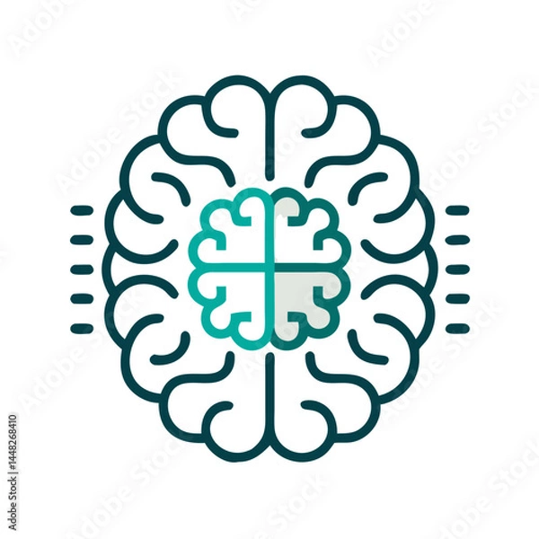 Fototapeta Brain Microchip Icon Representing Neural Computing and AI Integration