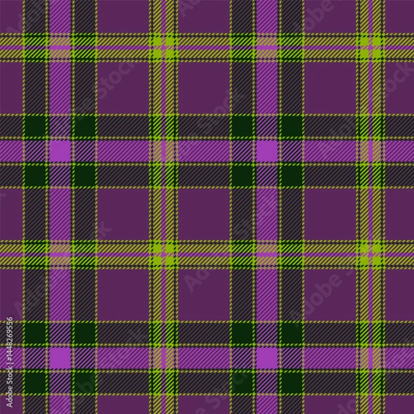 Obraz Scottish plaid seamless pattern with green and purple