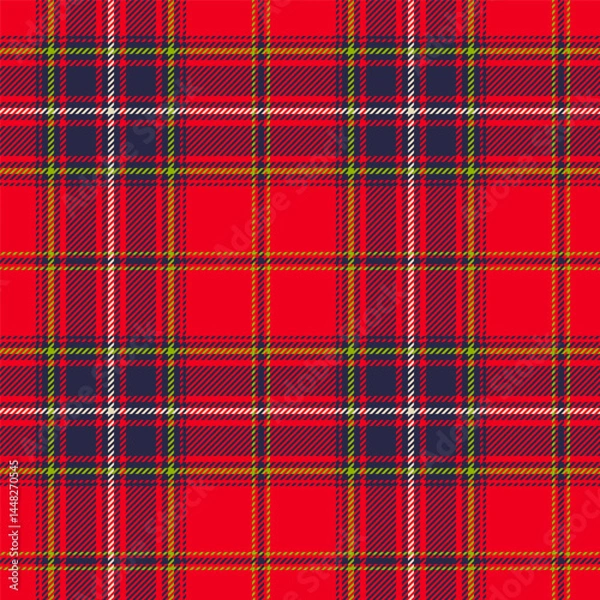 Obraz Scottish plaid seamless pattern with apple green and red